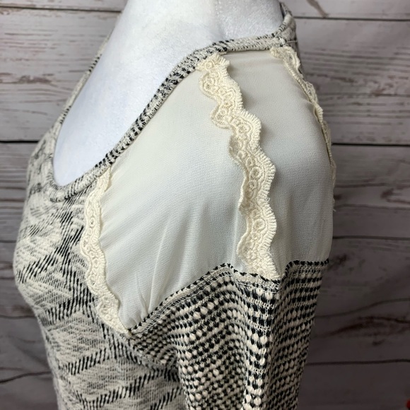 NWOT Maison Jules Marled Knit Lace Chiffon Sweater - Picture 3 of 6